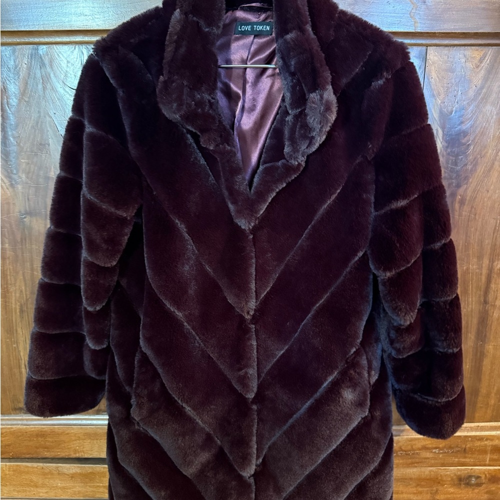 Love Token Women's Deep Brown Teddy Jacket